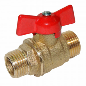 Кран шаровой 1/2" НР/НР (бабочка) Цветлит