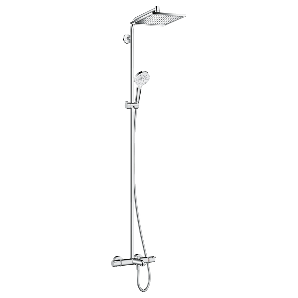 Термостатическая душевая система Hansgrohe Crometta E 240 1jet Showerpipe 27298000 Термостатическая душевая система Hansgrohe Crometta E 240 1jet Showerpipe 27298000