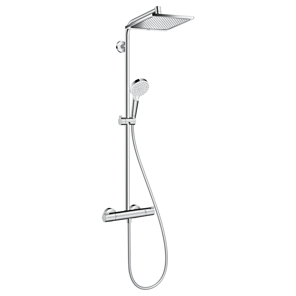 Термостатическая душевая система Hansgrohe Crometta E 240 1jet Showerpipe 27271000 Термостатическая душевая система Hansgrohe Crometta E 240 1jet Showerpipe 27271000