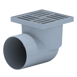 Трап для душа нерегулируемый горизонтальный АНИПласт ТQ1112 DN110 с "сухим" затвором и решеткой 150х150 из нержавеющей стали