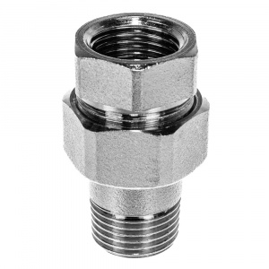 Американка прямая трёхсоставная 1/2" ВР хромированная с PTFE уплотнением, FAR