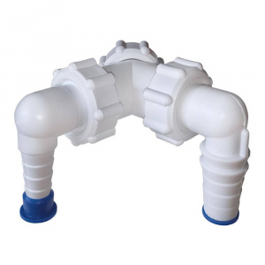 Колено с двумя штуцерами с обратным клапаном STYRON арт. STY-519-1 Колено с двумя штуцерами с обратным клапаном STYRON арт. STY-519-1