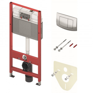 Инсталляция для унитаза TECE Base kit с панелью смыва easy fit и  глянцевой хромированной кнопкой TECEambia, арт. 9.400.405 Инсталляция для унитаза TECE Base kit с панелью смыва easy fit и  глянцевой хромированной кнопкой TECEambia, арт. 9.400.405