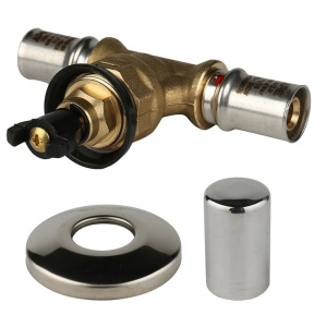 Кран вентильный под штукатурку 16 мм с хромированной ручкой STOUT - APE