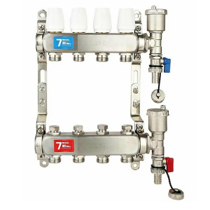 Коллекторная группа для отопления 1"x3/4" на 4 контура (без расходомеров и кранов) VIEIR