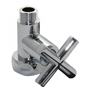 Cоединение прямое с вентильным краном для полотенцесушителя 3/4"ВР х 1/2"НР SMART