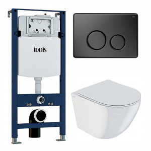 Инсталляция IDDIS Profix комплект с подвесным унитазом Blanco и кнопкой Unisteel Инсталляция IDDIS Profix комплект с подвесным унитазом Blanco и кнопкой Unisteel