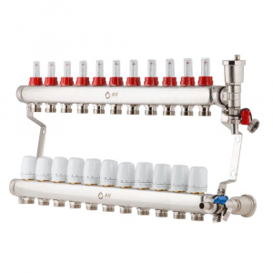 Коллекторная группа для теплого пола на 11 выходов AV Engineering AVE136