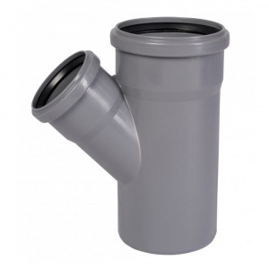 Тройник для внутренней канализации 110 х 75 мм 45° Wavin