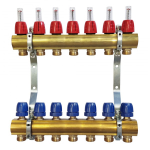 Коллектор для теплого пола латунный Capricorn Optimum 1 на 7 выходов Коллектор для теплого пола латунный Capricorn Optimum 1 на 7 выходов