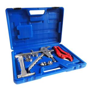 Пресс-инструмент ручной для труб REHAU Pink Ф16-20 с насадками и тисками, Millennium