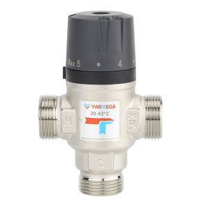 Термостатический смесительный клапан 1"НР Varmega VM17503 (20-43°С) смешение в бок Термостатический смесительный клапан 1"НР Varmega VM17503 (20-43°С) смешение в бок
