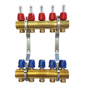 Коллектор для теплого пола латунный Capricorn Optimum 1 на 5 выходов Коллектор для теплого пола латунный Capricorn Optimum 1 на 5 выходов