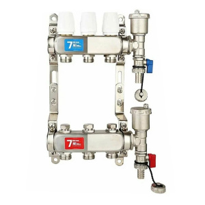 Коллекторная группа для отопления 1"x3/4" на 3 контура (без расходомеров и кранов) VIEIR