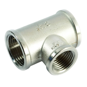 Тройник переходной ВР 3/4" x 1/2" x 3/4" латунный никелированный General Fitings