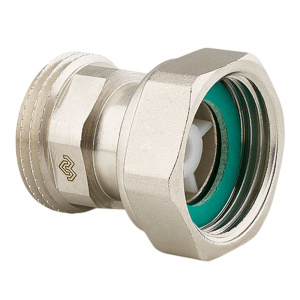 Соединитель 1" ВР-НР с накидной гайкой, плоским уплотнением и обратным клапаном, Varmega