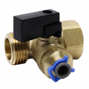 Узел подключения к водопроводу (тройник с шаровым клапаном) 1/2"х1/2"х1/4 Аквафор