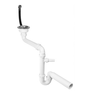 Сифон для мойки McAlpine 1 1/2" х 50 мм с круглым переливом SPACE SAVING