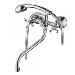 Смеситель для ванны двухвентильный Ledeme L2308 с длинным изливом хром