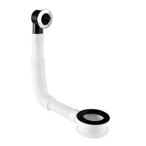 Перелив для умывальника хромированный с гофрированной трубкой McALPINE