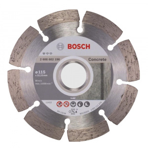 Диск алмазный отрезной 115 х 22.2 мм BOSCH Standard for Concrete (по бетону) Диск алмазный отрезной 115 х 22.2 мм BOSCH Standard for Concrete (по бетону)