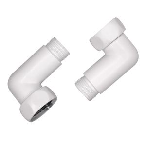 Соединение вентильное угловое белое для полотенцесушителя 1"ВР х 3/4"НР LUXON