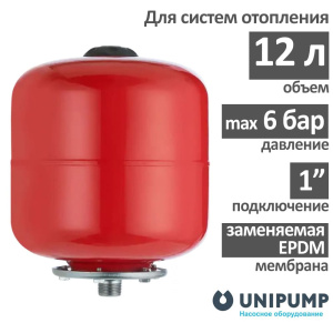 Расширительный бак вертикальный подвесной UNIPUMP (12 л.)