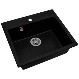 Мойка кухонная ARFEKA QUADRO чёрная из искусственного камня (565 х 500 х 200 мм)