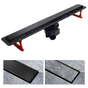 Душевой трап линейный 950 мм 2в1 PestanConfluo Frameless Line MATTE BLACK (чёрный матовый / под плитку)