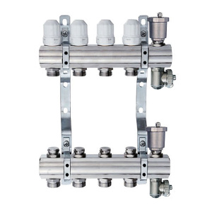 Коллектор для отопления без расходомеров на 4 выхода TIM