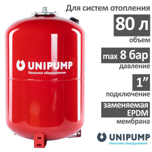Расширительный бак UNIPUMP РВ 80 (БЭЗ) вертикальный
