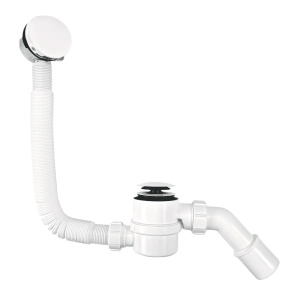 Сифон для ванны McALPINE HCN2600CC-15MM-WH белый, с наполнением через перелив Сифон для ванны McALPINE HCN2600CC-15MM-WH белый, с наполнением через перелив