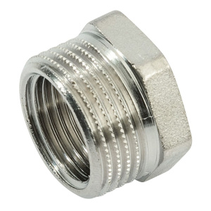 Футорка НР 1/2" х 1/4" ВР латунная никелированная General Fitings Футорка НР 1/2" х 1/4" ВР латунная никелированная General Fitings