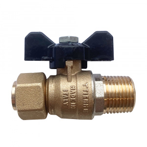 Кран шаровой с накидной гайкой 1/2"НР х 1/2" ВР Tiemme