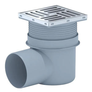 Трап для душа регулируемый горизонтальный АНИПласт ТА1612 DN110 с решеткой 150х150 из нержавеющей стали