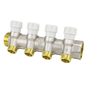 Коллектор распределительный 1" ВР/НР на 4 выхода 1/2" НР VARMEGA