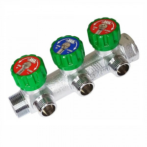 Коллектор регулирующий на 3 выхода 3/4" х 1/2" под евроконус, Millennium