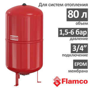 Мембранный бак для отопления Flamco FLEXCON R 80