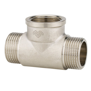 Тройник 3/4" НР/ВР/НР никелированный VARMEGA