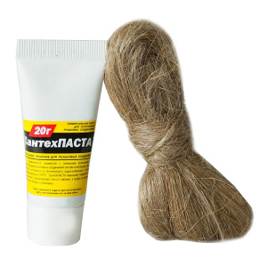 Набор Сантехпаста паста и лён для уплотнения резьбовых соединений 20 гр. + 14 гр., Сантехкреп