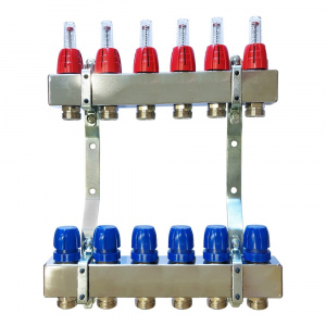 Коллектор для теплого пола Capricorn Optimum 1 на 6 выходов Коллектор для теплого пола Capricorn Optimum 1 на 6 выходов