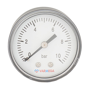 Манометр аксиальный VARMEGA 10 bar 50 мм  (1/4")