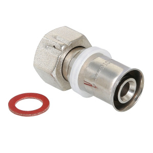 Пресс-фитинг c накидной гайкой 16 мм x 1/2" ВР Valtec Пресс-фитинг c накидной гайкой 16 мм x 1/2" ВР Valtec