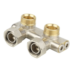 Узел нижнего подключения угловой перекрестный 3/4"EK х 3/4"EK НР/ВР, Varmega