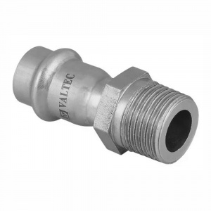 Пресс ниппель 15 х 1/2" наружная резьба Valtec нержавеющая сталь Пресс ниппель 15 х 1/2" наружная резьба Valtec нержавеющая сталь