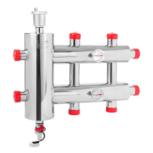 Гидравлический разделитель совмещенный с коллектором, 3 вых. (наржавеющая сталь) VIEIR