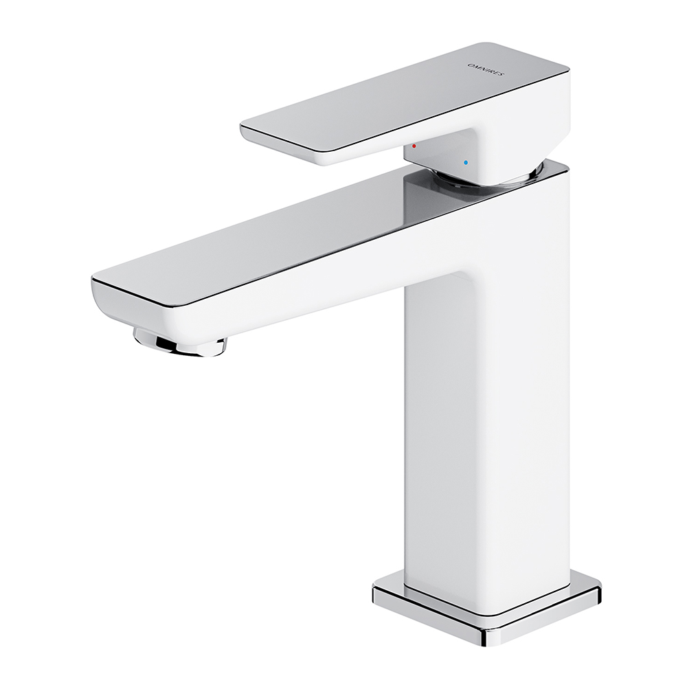 Смеситель для умывальника Omnires Parma BIA/CHR PM7410CRВ белый хром Смеситель для умывальника Omnires Parma BIA/CHR PM7410CRВ белый хром