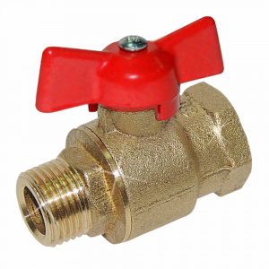 Кран шаровой 1" ВР/НР (бабочка) Цветлит