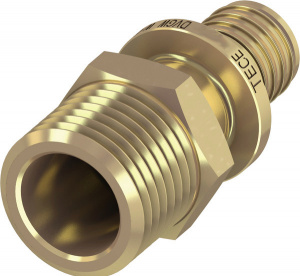 Соединение прямое латунное 16 x 1/2" наружная резьба Tece