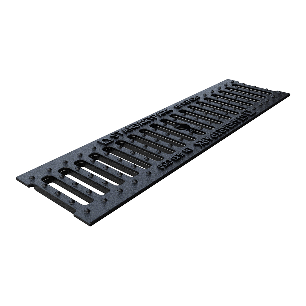Решетка водоприемная щелевая чугунная для лотка Basic DN100 Standartpark Решетка водоприемная щелевая чугунная для лотка Basic DN100 Standartpark